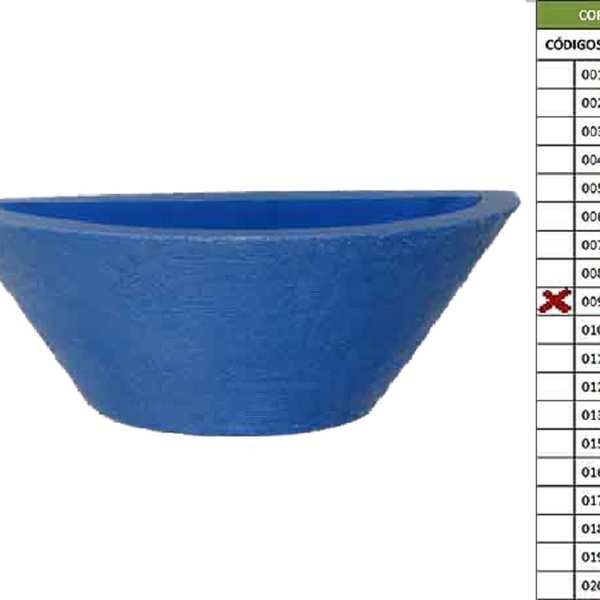 Vaso Planta 40x15 Parede Polietileno - Azul Arara 009