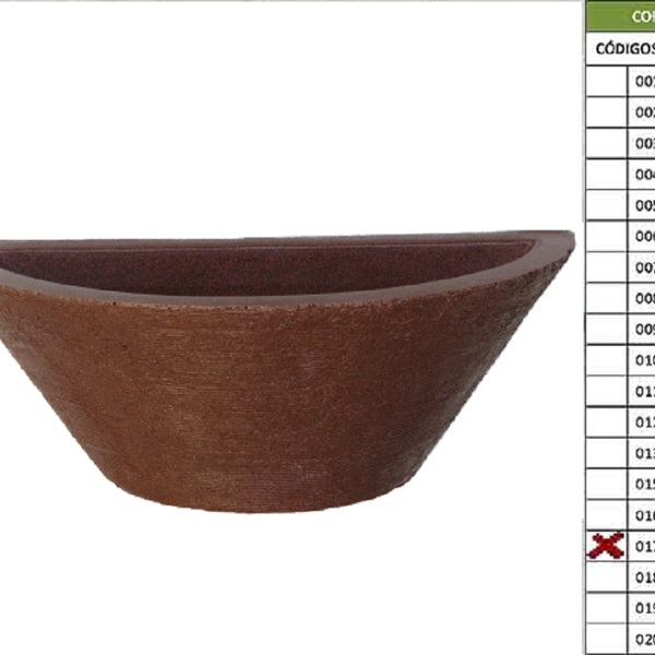 Vaso Planta 40x15 Parede Polietileno - Ferrugem 017