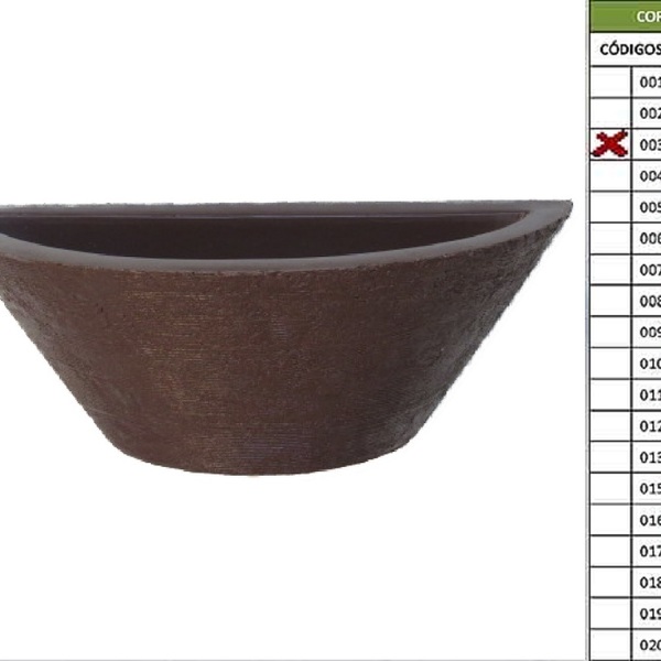 Vaso Planta 40x15 Parede Polietileno - Marrom Cafe 003