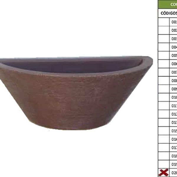 Vaso Planta 40x15 Parede Polietileno - Marrom Chocolate 020