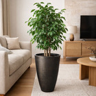 Vaso Planta 45x30 Oval Moderno Polietileno - Cinza Cimento 004