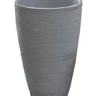 Vaso Planta 45x30 Oval Moderno Polietileno - Cinza Cimento 004