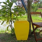 Vaso Planta 45x35 Moderno Trapézio Polietileno - Amarelo Gira