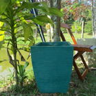 Vaso Planta 45x35 Moderno Trapézio Polietileno - Azul Turques