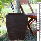 Vaso Planta 45x35 Moderno Trapézio Polietileno - Marrom Madei