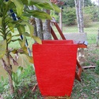 Vaso Planta 45x35 Moderno Trapézio Polietileno - Vermelho Pau