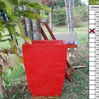 Vaso Planta 45x35 Moderno Trapézio Polietileno - Vermelho Pau