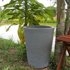 Vaso Planta 50x40 Redondo Cônico Polietileno - Cinza Cimento