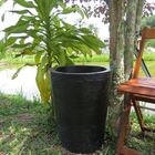 Vaso Planta 50x40 Redondo Cônico Polietileno - Preto 002