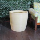 Vaso Planta 50x50 Oval Moderno Polietileno - Areia 001
