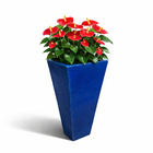 Vaso Planta 60x30 Trapézio Parede Polietileno - Azul Turquesa