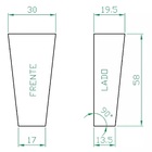 Vaso Planta 60x30 Trapézio Parede Polietileno - Vermelho Pau