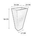 Vaso Planta 60x30 Trapézio Parede Polietileno - Vinho Bordo 0