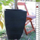 Vaso Planta 60x40 Moderno Trapézio Polietileno - Preto 002