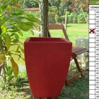 Vaso Planta 60x40 Moderno Trapézio Polietileno - Vermelho Pau