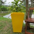 Vaso Planta 60x40 Trapézio Rústico Polietileno - Amarelo Gira