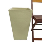 Vaso Planta 60x40 Trapézio Texturizado  Polietileno - Bege Ca