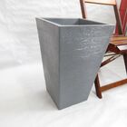 Vaso Planta 60x40 Trapézio Texturizado  Polietileno - Cinza C