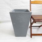 Vaso Planta 60x40 Trapézio Texturizado  Polietileno - Cinza C