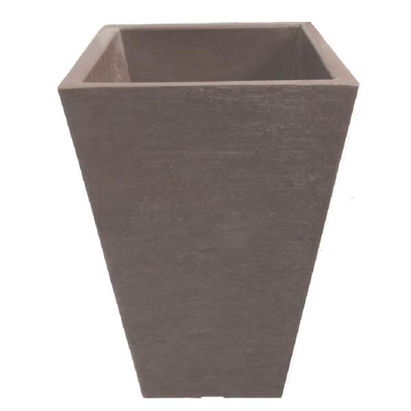 Vaso Planta 60x40 Trapézio Texturizado  Polietileno - Marrom