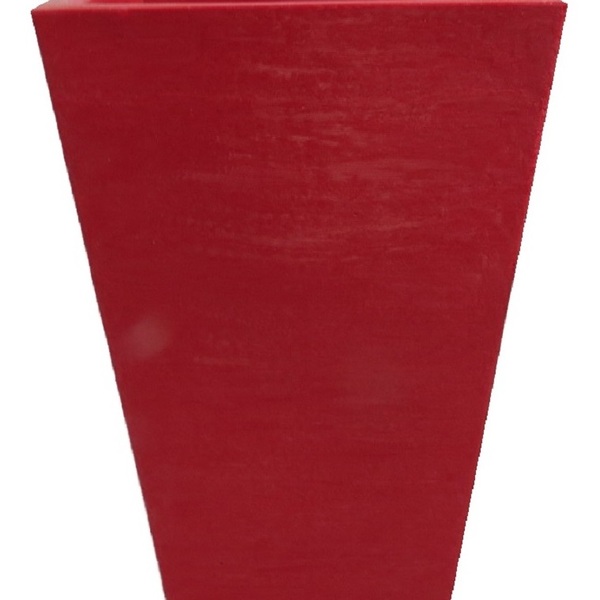 Vaso Planta 60x40 Trapézio Texturizado  Polietileno - Vermelh