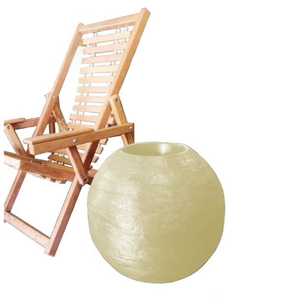 Vaso Planta 60x60 Esférico Rústico Polietileno - Areia 001