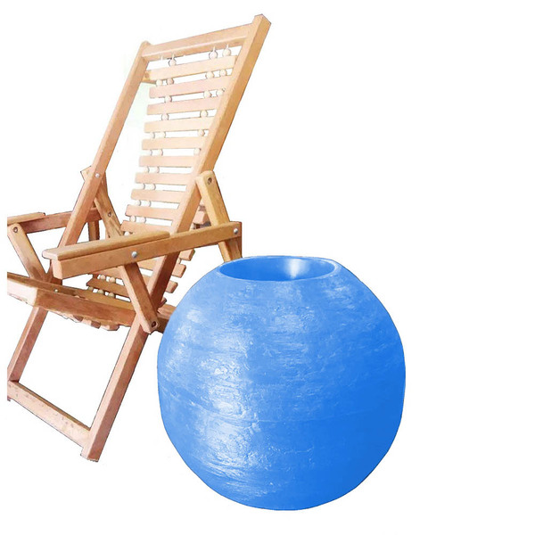 Vaso Planta 60x60 Esférico Rústico Polietileno - Azul Arara 0