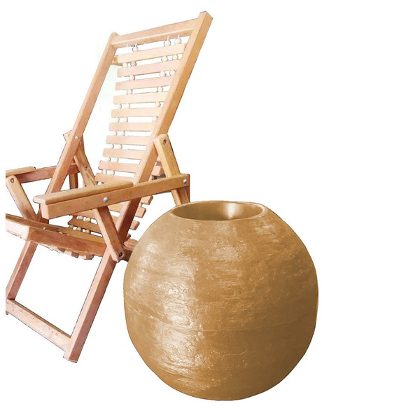 Vaso Planta 60x60 Esférico Rústico Polietileno - Ferrugem 017