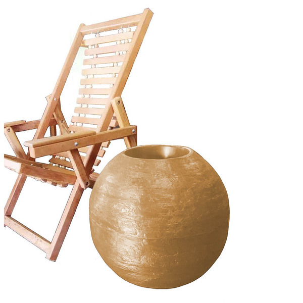 Vaso Planta 60x60 Esférico Rústico Polietileno - Ferrugem 017