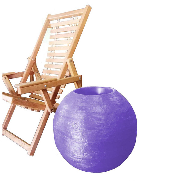 Vaso Planta 60x60 Esférico Rústico Polietileno - Lilas Violet