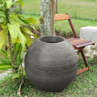 Vaso Planta 60x60 Esférico Rústico Polietileno - Marrom Madei