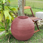 Vaso Planta 60x60 Esférico Rústico Polietileno - Vinho Bordo