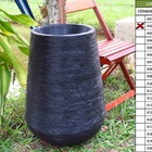 Vaso Planta 65x35 Egípcio Rústico Polietileno - Preto 002