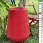 Vaso Planta 65x35 Egípcio Rústico Polietileno - Vermelho Pau