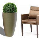 Vaso Planta 65x40 Oval Moderno Polietileno - Areia 001