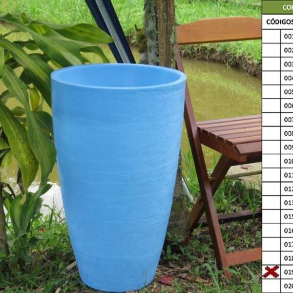 Vaso Planta 65x40 Oval Moderno Polietileno - Azul Bebe 019