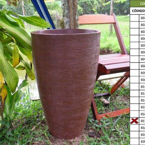 Vaso Planta 65x40 Oval Moderno Polietileno - Ferrugem 017