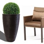 Vaso Planta 65x40 Oval Moderno Polietileno - Marrom Cafe 003