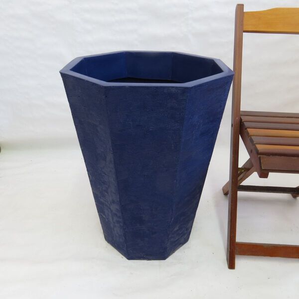 Vaso Planta 65x50 Oitavado Rústico Polietileno - Azul Escuro