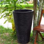 Vaso Planta 75x50 Redondo Cônico Cachepot Polietileno - Preto