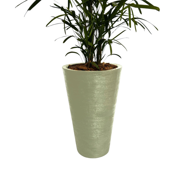 Vaso Planta 75x50 Redondo Cônico Polietileno - Bege Castanha