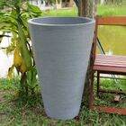 Vaso Planta 75x50 Redondo Cônico Polietileno - Cinza Cimento