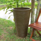 Vaso Planta 75x50 Redondo Cônico Polietileno - Marrom Cafe 003
