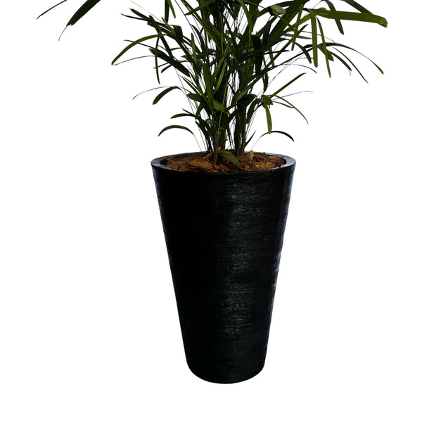 Vaso Planta 75x50 Redondo Cônico Polietileno - Preto 002