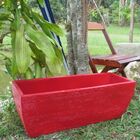Vaso Planta 80x30 Jardineira Floreira Polietileno - Vermelho