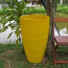 Vaso Planta 80x50 Oval Moderno Polietileno - Amarelo Girassol