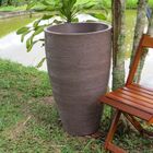Vaso Planta 80x50 Oval Moderno Polietileno - Marrom Chocolate
