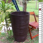 Vaso Planta 80x50 Oval Moderno Polietileno - Marrom Madeira 0