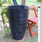 Vaso Planta 80x50 Oval Moderno Polietileno - Preto 002