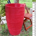 Vaso Planta 80x50 Oval Moderno Polietileno - Vermelho Pau Bra